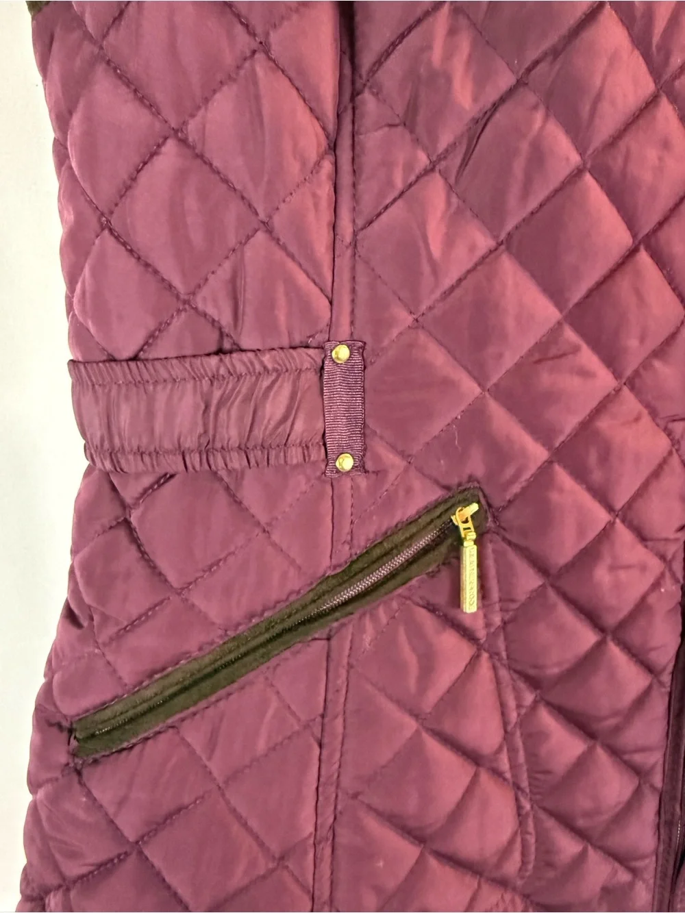 Weatherproof Women's Puffer Vest Full Zip Buttons Pockets Fuzzy Lined Purple XL - Picture 6 of 14